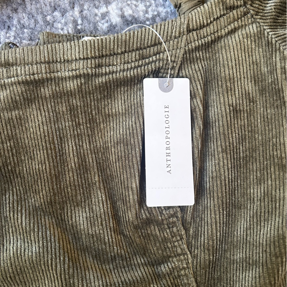 NWT PILCRO by ANTHROPOLOGIE Puff Sleeve Square Neck Corduroy Mini Dress - Picture 9 of 15